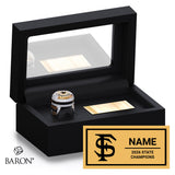 Fort Sumner High School Basketball 2026 Championship Black Standard Window Ring Box