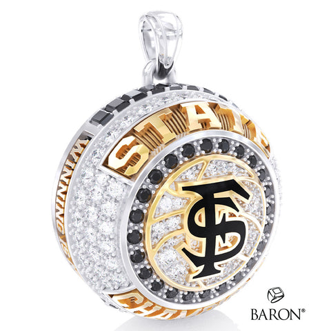 Fort Sumner High School Basketball 2026 Championship Ring Top Pendant - Design 3.5