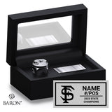 Fort Sumner High School Football 2025 Championship Black Standard Window Ring Box