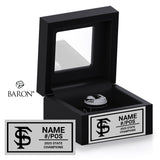 Fort Sumner High School Football 2025 Championship Black Window Ring Box