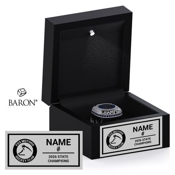 Fox Motors Hockey Club 2026 Championship Black LED Ring Box