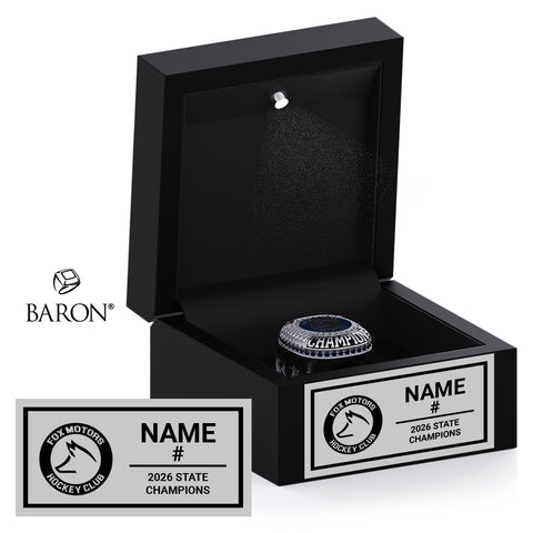 Fox Motors Hockey Club 2026 Championship Black LED Ring Box