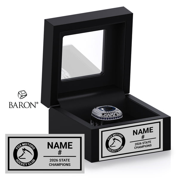 Fox Motors Hockey Club 2026 Championship Black Window Ring Box