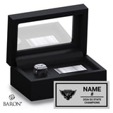 Freedom High School Stunt Cheer 2026 Championship Black Standard Window Ring Box