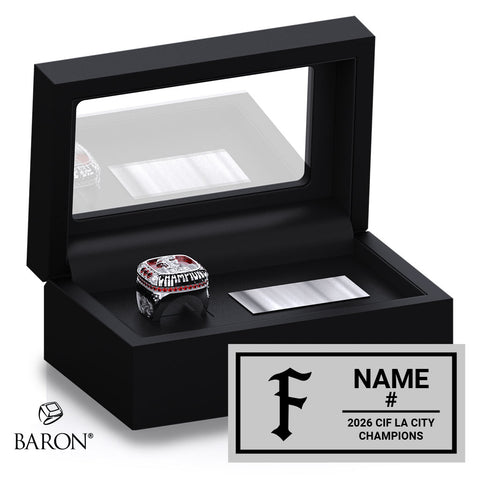 Fremont Senior High School Baseball 2026 Championship Black Standard Window Ring Box