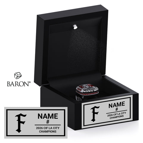 Fremont Senior High School Baseball 2026 Championship Black LED Ring Box