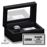 Garden City High School Wrestling 2026 Championship Black Standard Window Ring Box