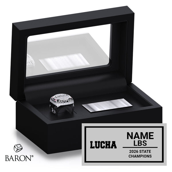 Garden City High School Wrestling 2026 Championship Black Standard Window Ring Box