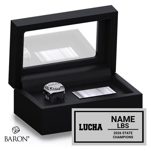 Garden City High School Wrestling 2026 Championship Black Standard Window Ring Box