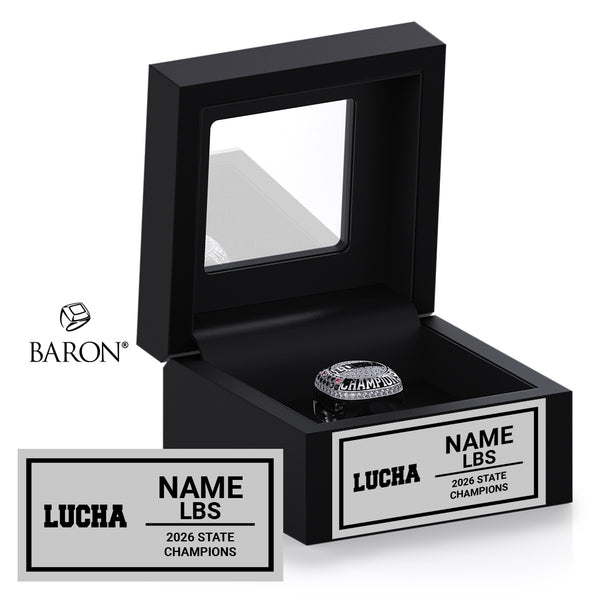 Garden City High School Wrestling 2026 Championship Black Window Ring Box