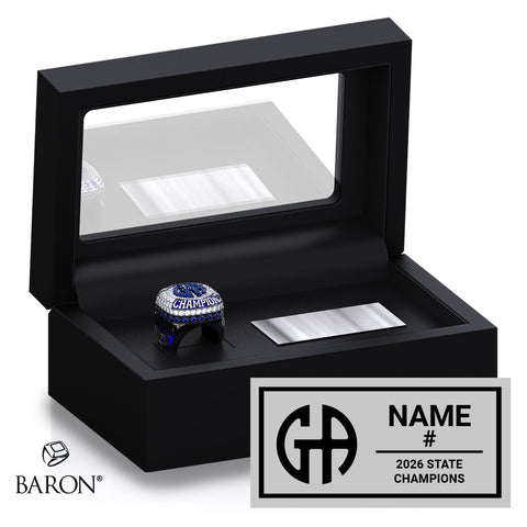 Gilmour Academy Boys Hockey 2026 Championship Black Standard Window Ring Box