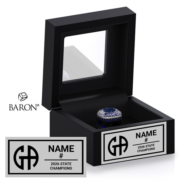 Gilmour Academy Boys Hockey 2026 Championship Black Window Ring Box