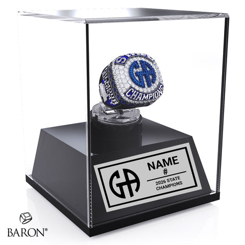 Gilmour Academy Boys Hockey 2026 Championship Display Case