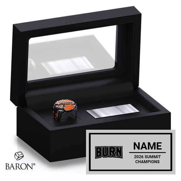 GymTyme Cheer 2026 Burn Championship Black Standard Window Ring Box