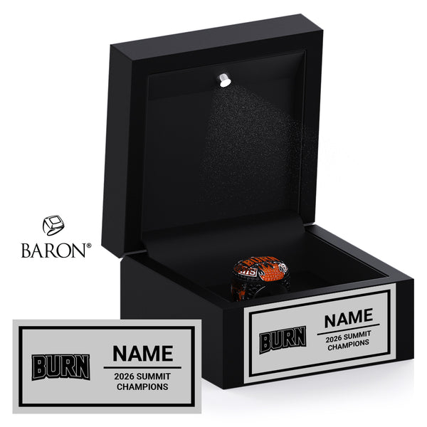 GymTyme Cheer 2026 Burn Championship Black LED Ring Box