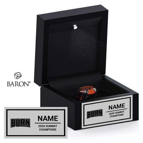 GymTyme Cheer 2026 Burn Championship Black LED Ring Box