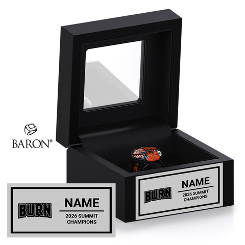 GymTyme Cheer 2026 Burn Championship Black Window Ring Box