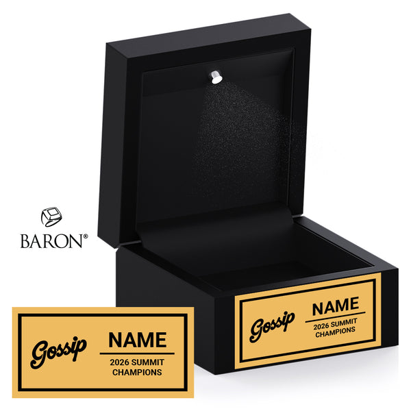 GymTyme Illinois Gossip Cheer 2026 Championship Black LED Ring Box