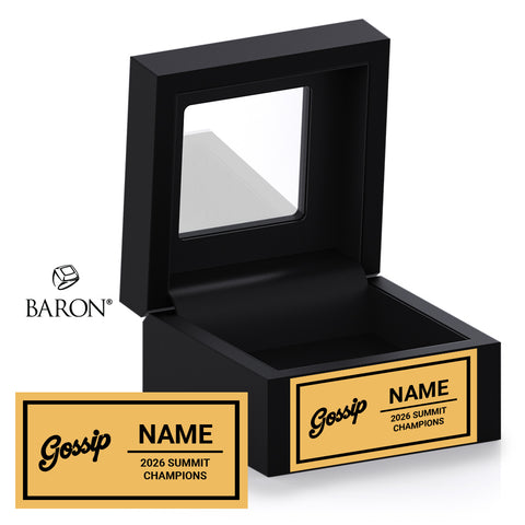 GymTyme Illinois Gossip Cheer 2026 Championship Black Window Ring Box