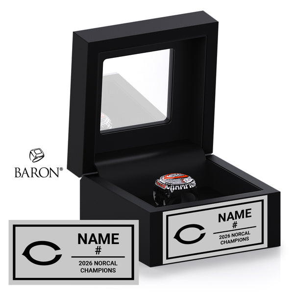 Half Moon Bay Football 2026 Championship Black Window Ring Box