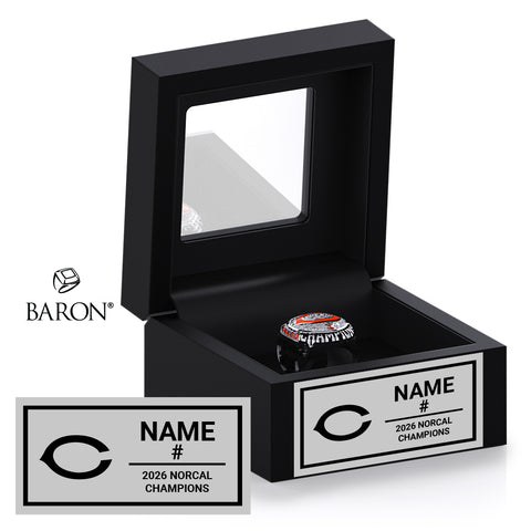 Half Moon Bay Football 2026 Championship Black Window Ring Box
