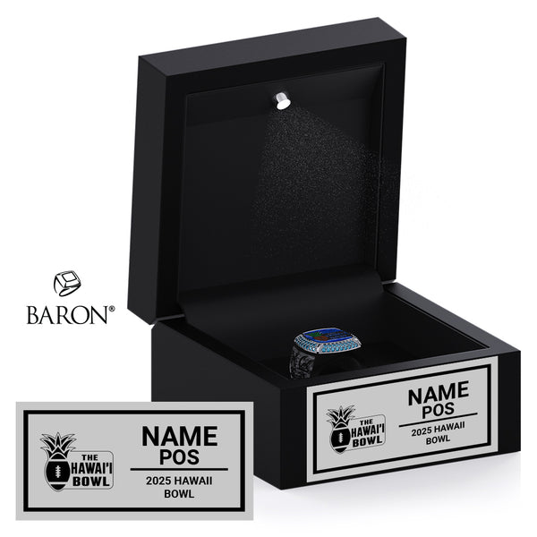 Hawaii Bowl Officials 2025 Championship Black LED Ring Box