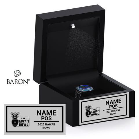 Hawaii Bowl Officials 2025 Championship Black LED Ring Box