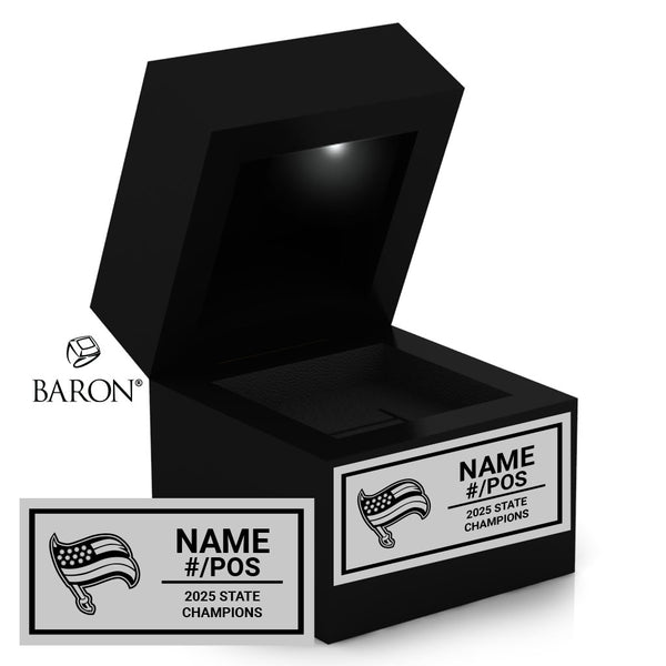 Heritage Academy High School Football 2025 Championship Black LED Ring Box