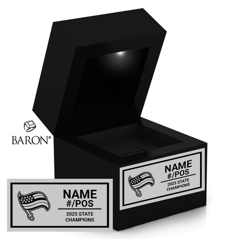 Heritage Academy High School Football 2025 Championship Black LED Ring Box