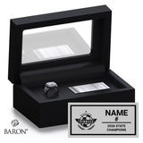 Hudson High School Girls Soccer 2026 Championship Black Standard Window Ring Box