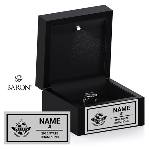 Hudson High School Girls Soccer 2026 Championship Black LED Ring Box