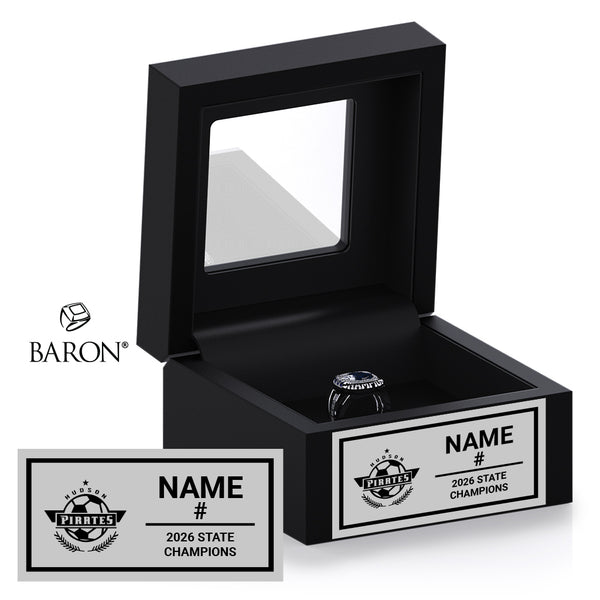 Hudson High School Girls Soccer 2026 Championship Black Window Ring Box