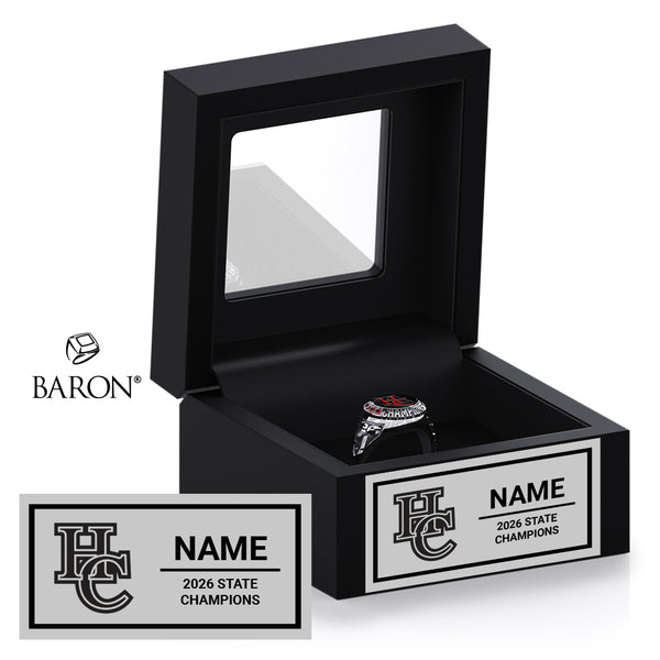 Hunterdon Central Cheer 2026 Championship Black Window Ring Box