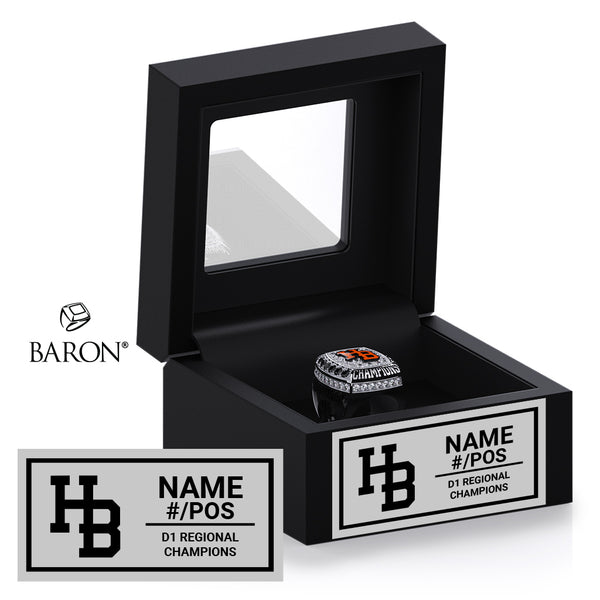 Huntington Beach High School Baseball 2026 Championship Black Window Ring Box