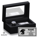 Jessup University Stunt Cheer 2026 Championship Black Standard Window Ring Box