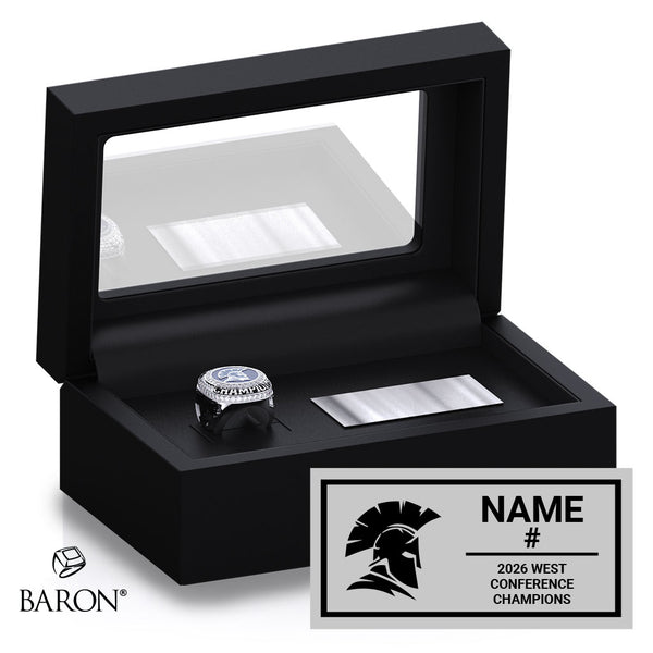 Jessup University Stunt Cheer 2026 Championship Black Standard Window Ring Box