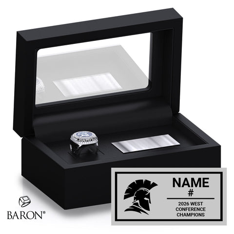 Jessup University Stunt Cheer 2026 Championship Black Standard Window Ring Box