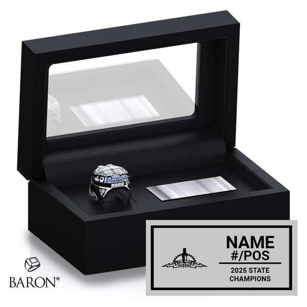 Kamehameha School-Maui Campus Football 2025 Championship Black Standard Window Ring Box