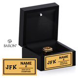 John F. Kennedy High School Basketball 2026 Championship Black LED Ring Box