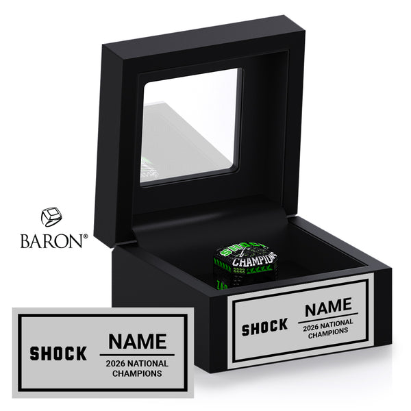 LA Cheerz Shock 2026 Championship Black Window Ring Box