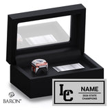 LA Cueva High School Cheer 2026 Championship Black Standard Window Ring Box