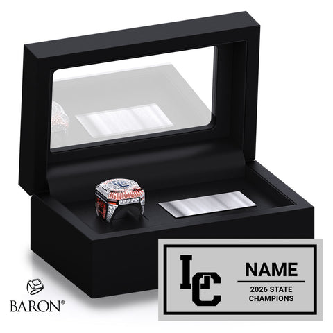 LA Cueva High School Cheer 2026 Championship Black Standard Window Ring Box
