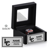 LA Cueva High School Cheer 2026 Championship Black Window Ring Box