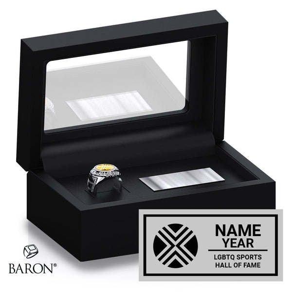 LGBTQ Sports Hall of Fame Black Standard Window Ring Box