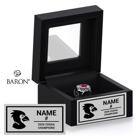 La Salle Academy Baseball 2026 Championship Black Window Ring Box