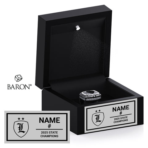 Leland Public School Soccer 2025 Championship Black LED Ring Box