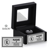 Leland Public School Soccer 2025 Championship Black Window Ring Box