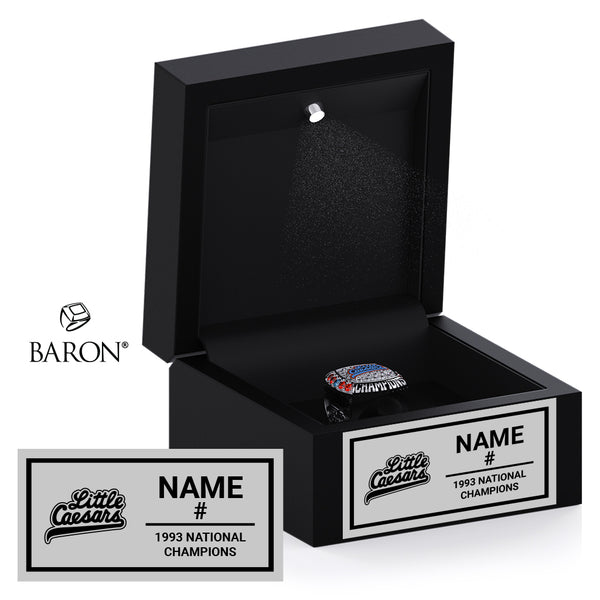 Little Caesars Boys Hockey 1993 Championship Black LED Ring Box