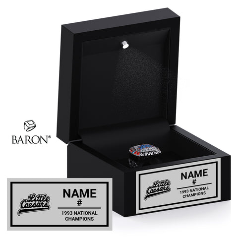 Little Caesars Boys Hockey 1993 Championship Black LED Ring Box