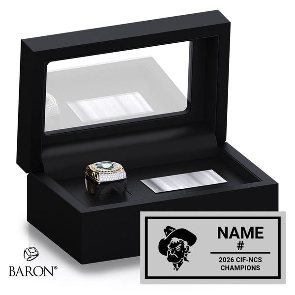 Livermore High School Baseball 2026 Championship Black Standard Window Ring Box